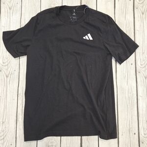 NWOT Adidas Black Tee with Embossed White Logo Boys Size M